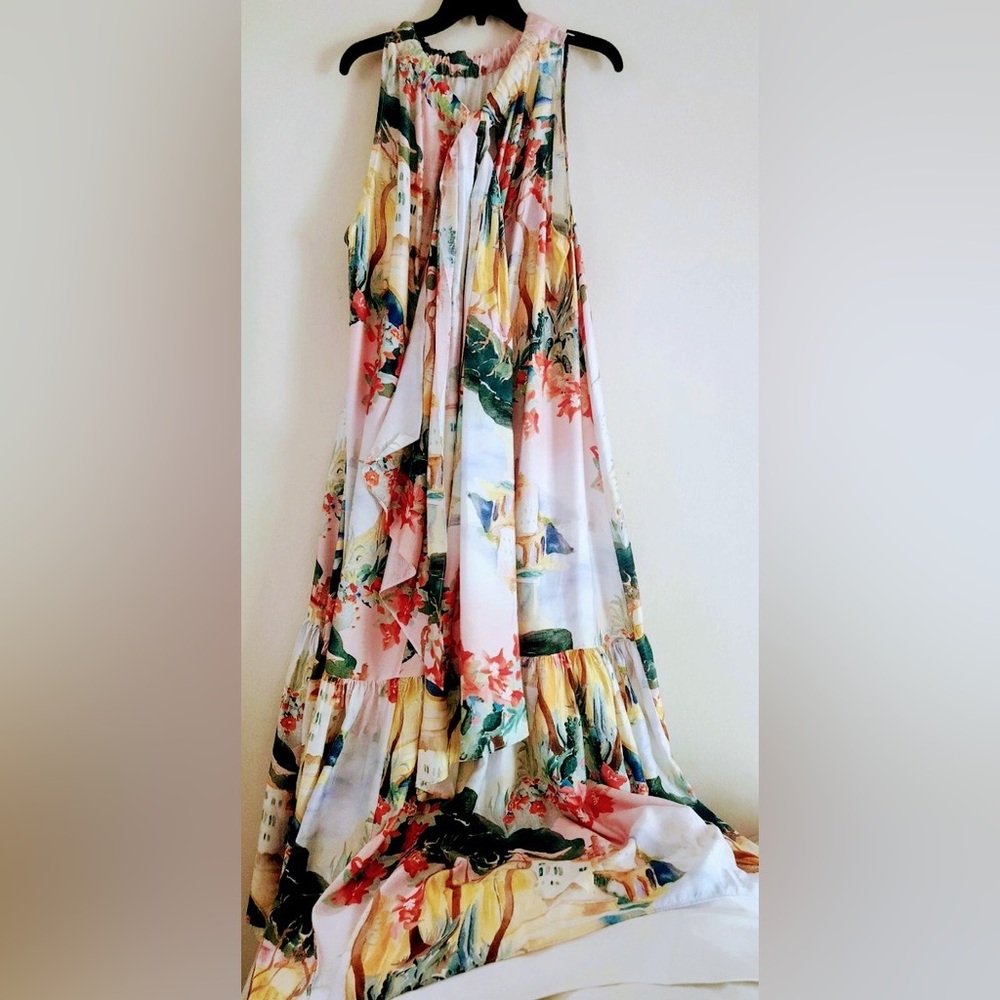 Floral Multicolor Maxi Dress - Sleeveless Summer Dress